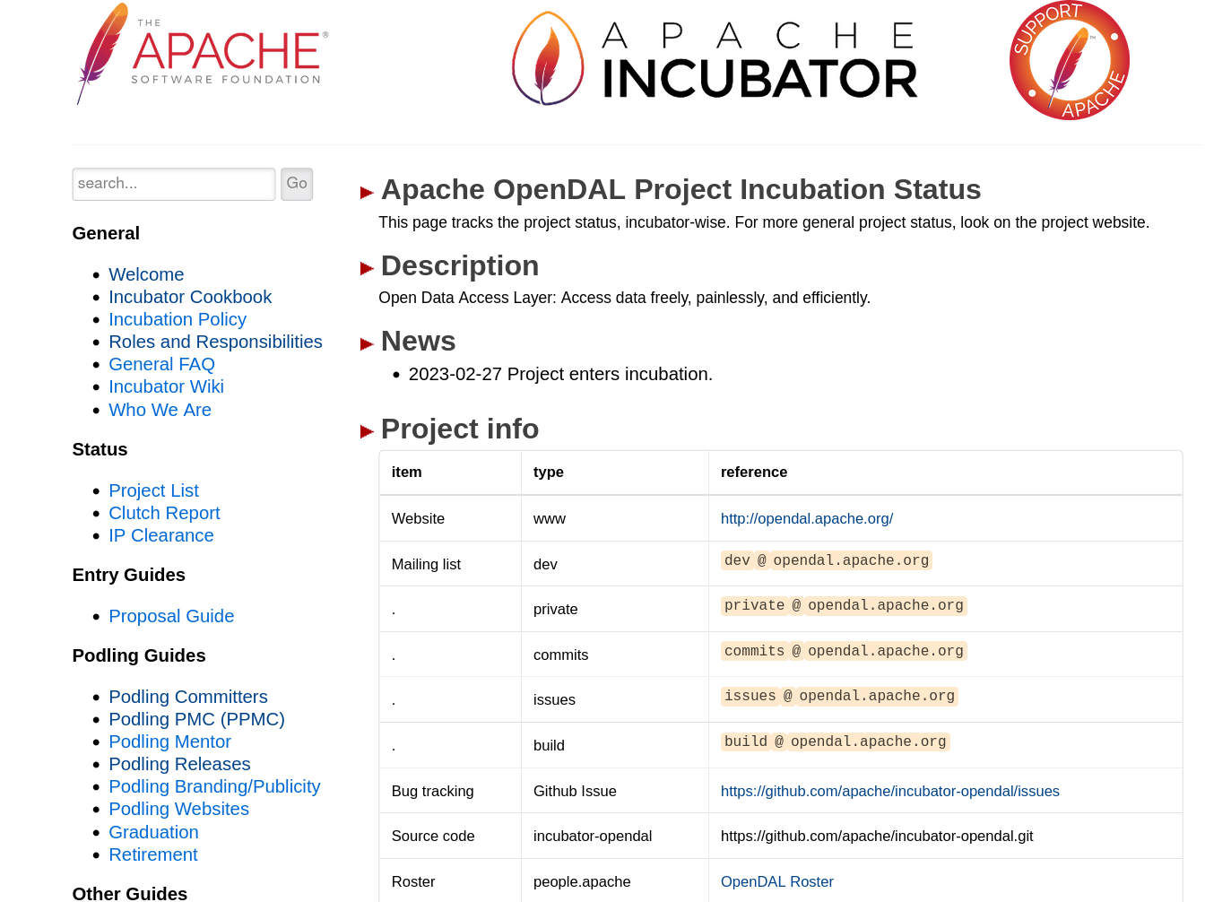 opendal incubator